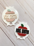 Teacher Tumbler Name Plate | Teacher Apple Name Plate