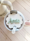 Tumbler Scalloped Name Plate | H2.0 Name Plate | Custom Tumbler Topper