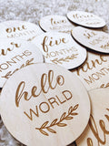 Engraved Wooden Baby Milestone Rounds