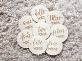 Engraved Wooden Baby Milestone Rounds