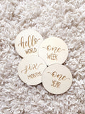 Engraved Wooden Baby Milestone Rounds
