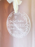 First Christmas Engaged Round Christmas Ornament