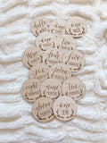 Engraved Wooden Baby Milestone Rounds
