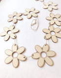 Daisy Flower Wood Garland