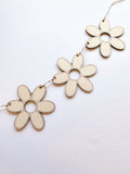 Daisy Flower Wood Garland
