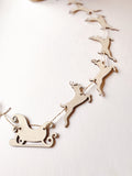 Sleigh and Reindeer Wood Garland