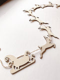 Sleigh and Reindeer Wood Garland