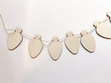 Christmas Lights Wood Garland