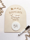 Sleeps Until Christmas Dry Erase Sign