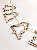 Simple Christmas Tree Wood Garland