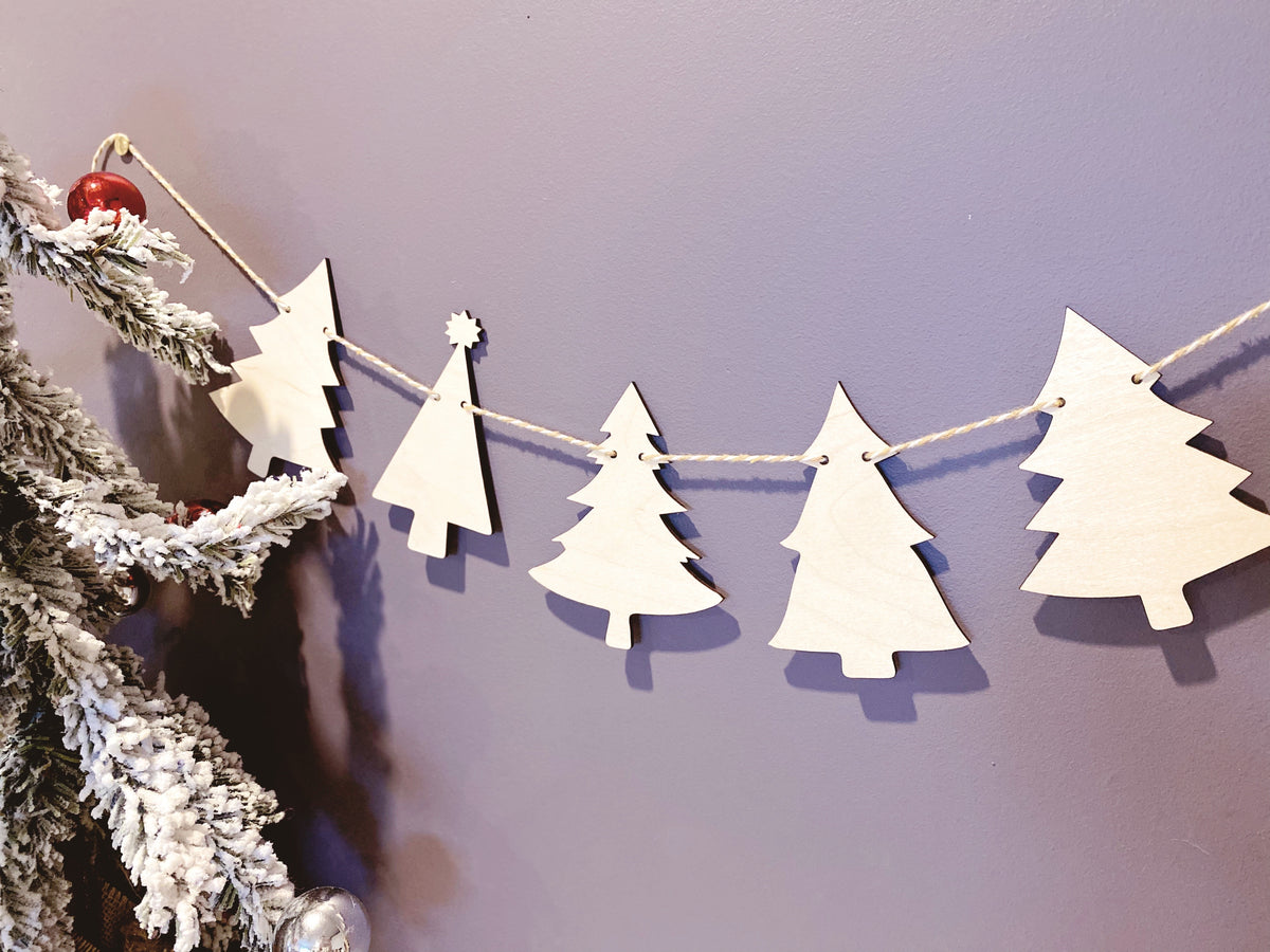 Christmas Tree Wood Garland