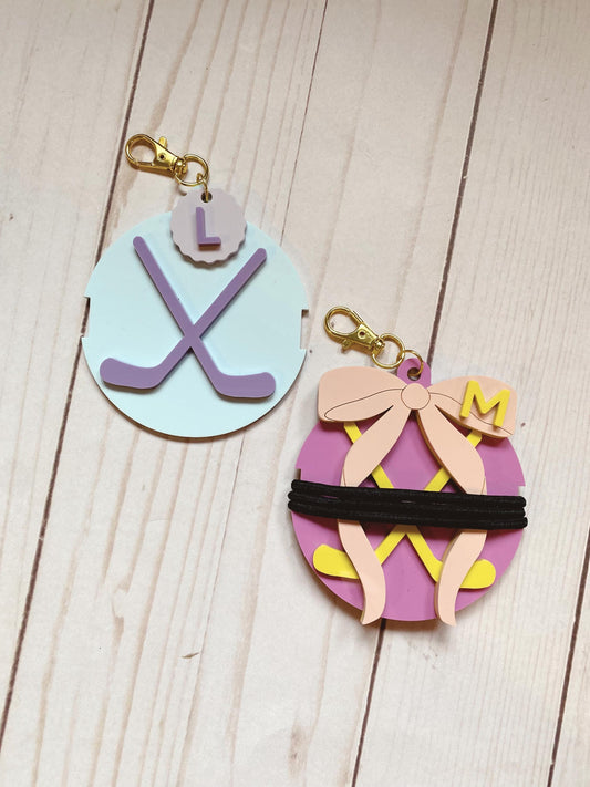 Hockey Hair Elastic Holder Keychain