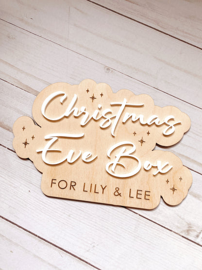 Personalized Christmas Eve Crate and Plaque | Wooden Christmas Eve Box for kids