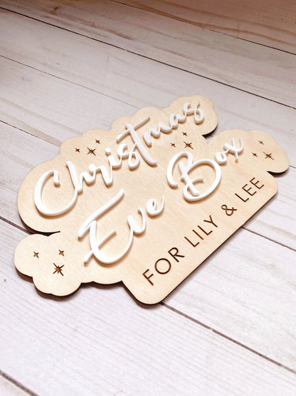 Personalized Christmas Eve Crate and Plaque | Wooden Christmas Eve Box for kids