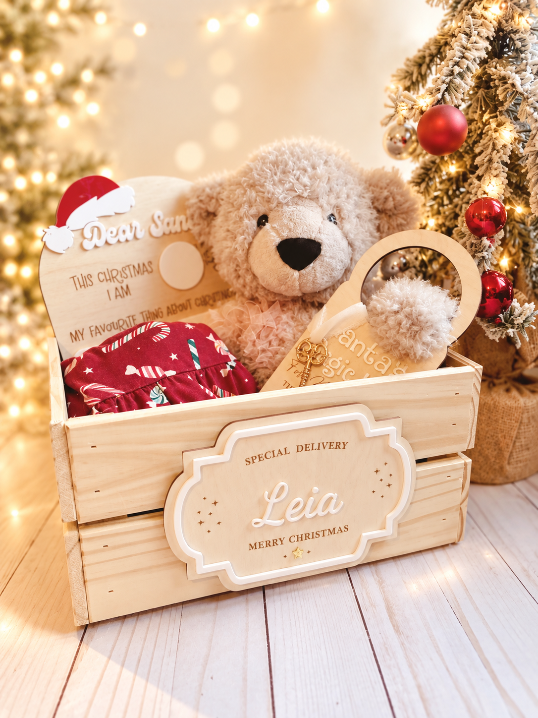Personalized Christmas Eve Crate and Plaque | Wooden Christmas Eve Box for kids