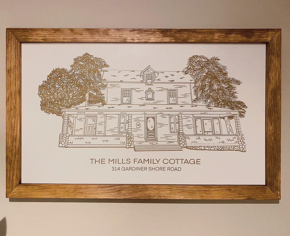 Engraved House Portrait