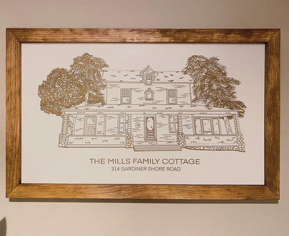 Engraved House Portrait