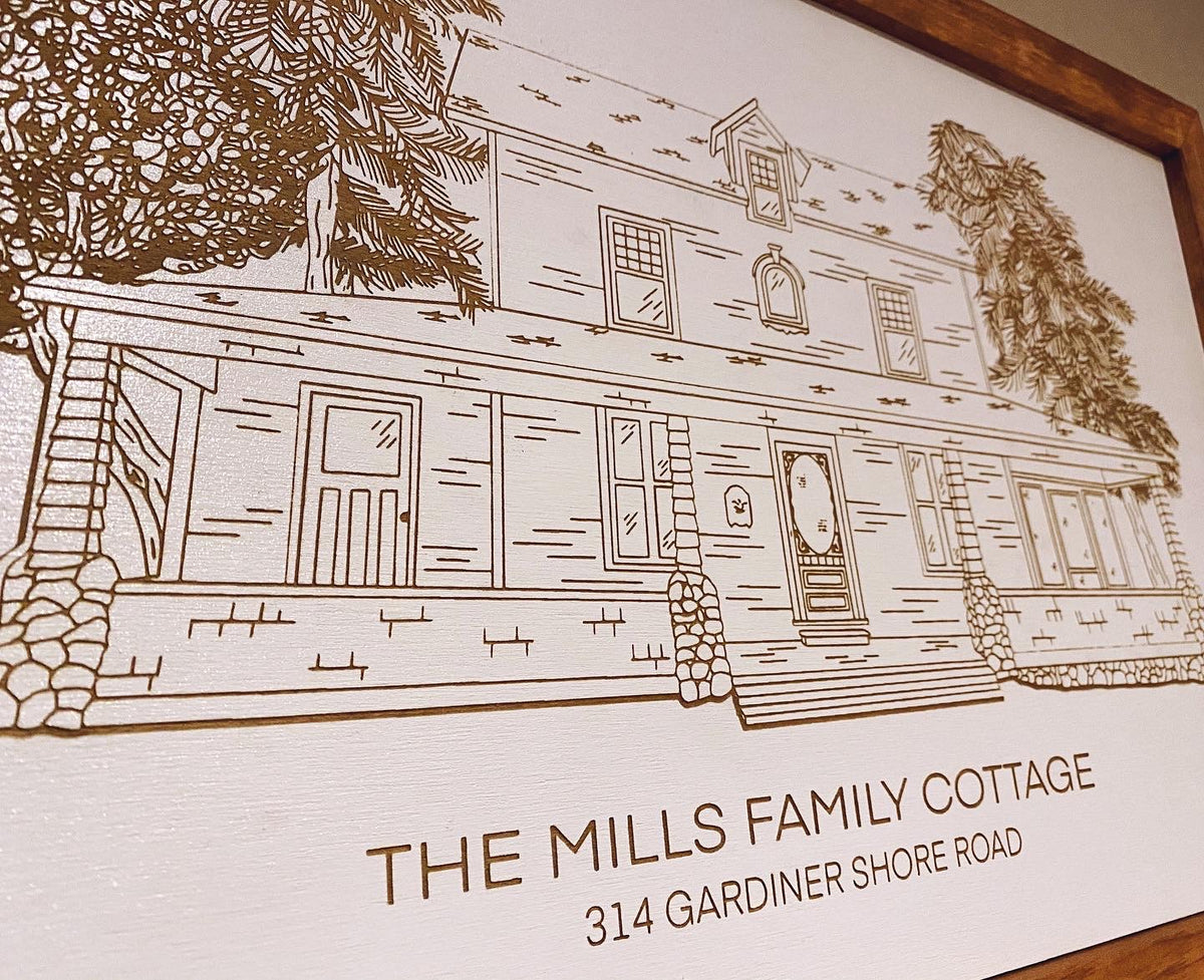 Engraved House Portrait