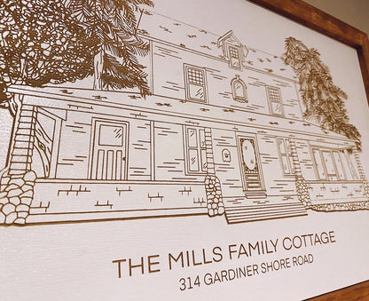 Engraved House Portrait