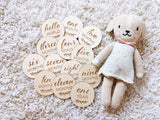 Engraved Wooden Baby Milestone Rounds