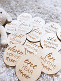 Engraved Wooden Baby Milestone Rounds