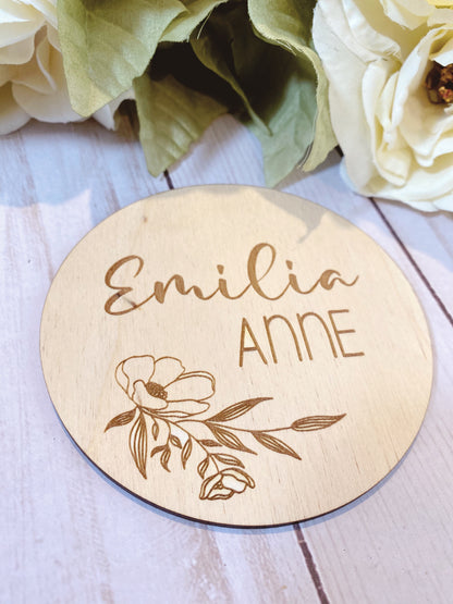 Baby Name Round Sign
