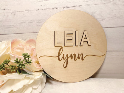 Custom Baby Name Round | Birth Announcement
