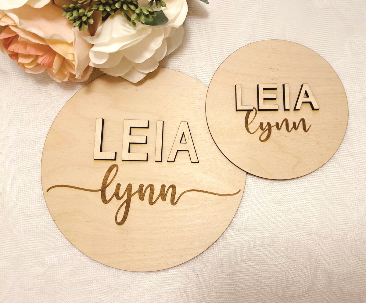 Custom Baby Name Round | Birth Announcement