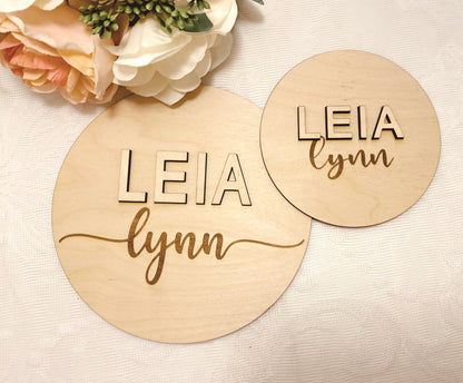 Custom Baby Name Round | Birth Announcement