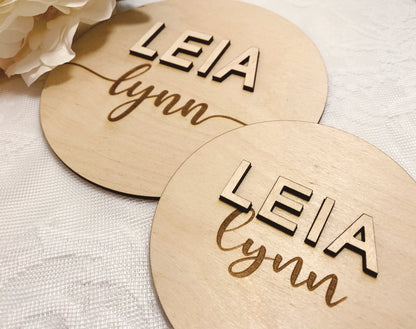 Custom Baby Name Round | Birth Announcement