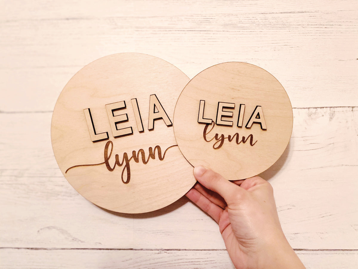 Custom Baby Name Round | Birth Announcement