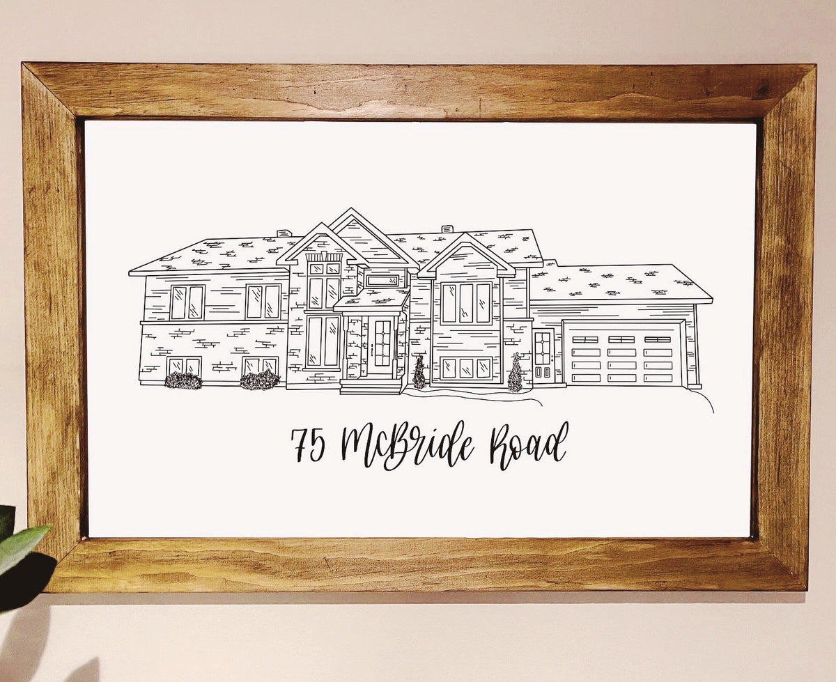 Engraved House Portrait