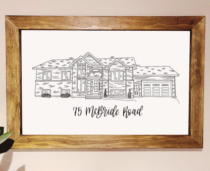 Engraved House Portrait
