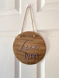 Wood Round Name Sign