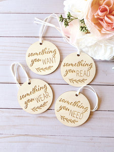 Gift Tags - Something You Wear, Read, Want and Need Tags
