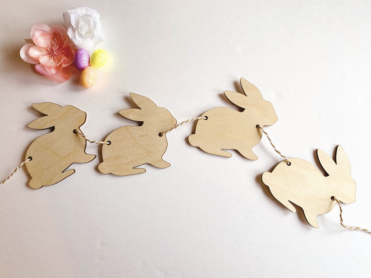 Easter Bunny Wood Garland