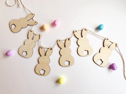 Easter Bunny Wood Garland