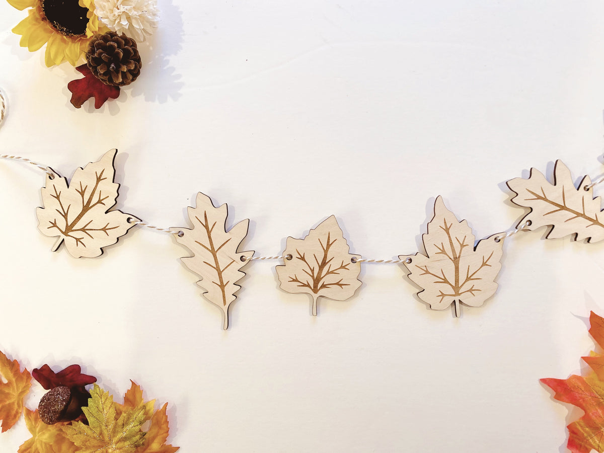 Fall Leaf Wood Garland