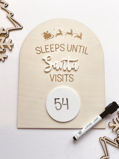 Sleeps Until Christmas Dry Erase Sign