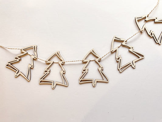 Simple Christmas Tree Wood Garland