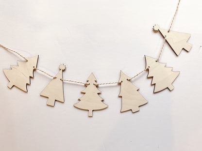 Christmas Tree Wood Garland