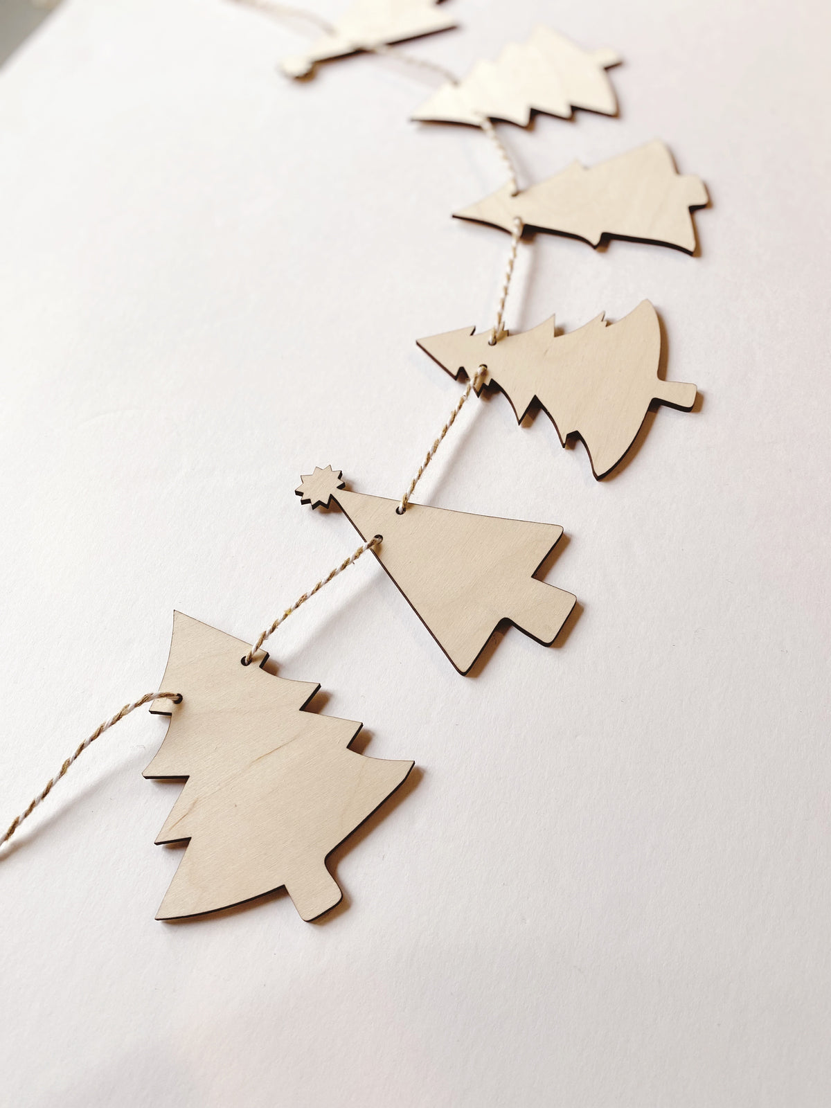 Christmas Tree Wood Garland