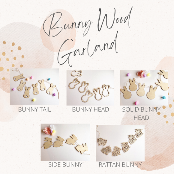 Easter Bunny Wood Garland