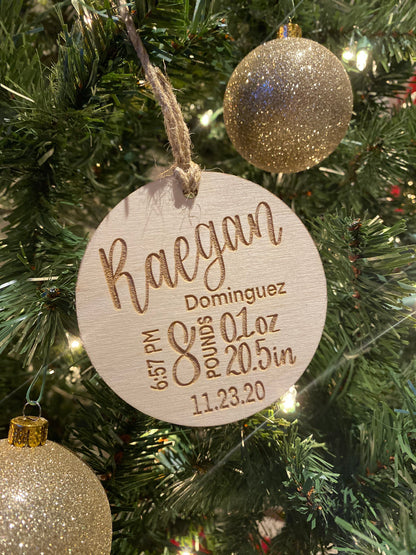 Baby Stat Christmas Ornament
