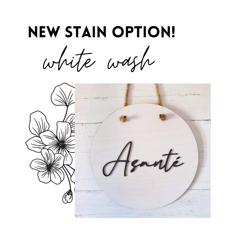 Wood Round Name Sign