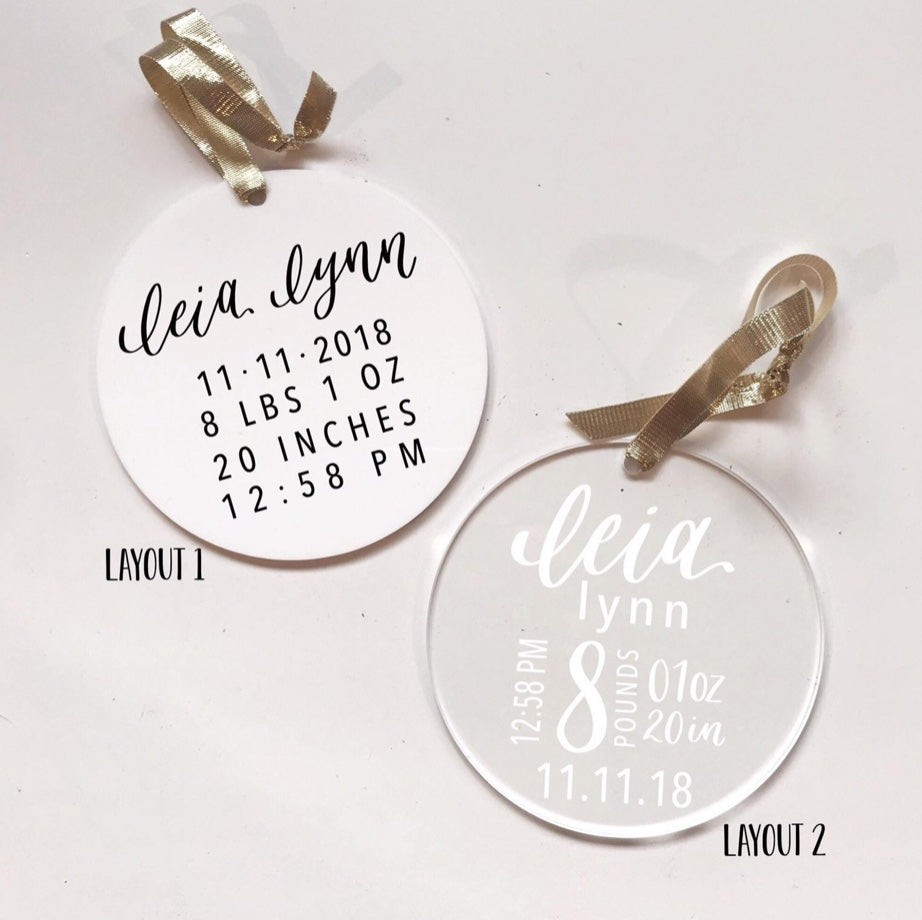 Baby Stat Christmas Ornament