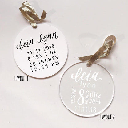 Baby Stat Christmas Ornament