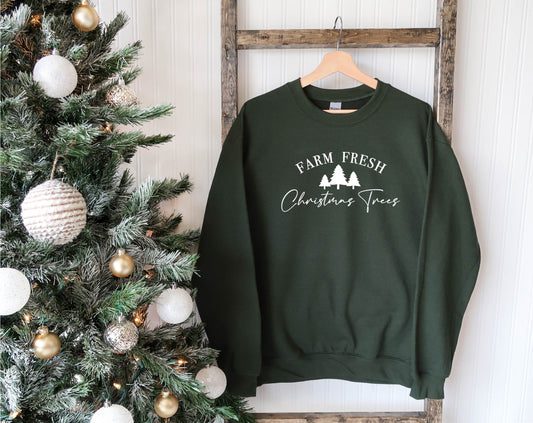 Farm Fresh Christmas Trees Crewneck Sweater