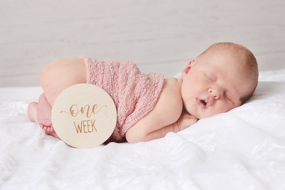Engraved Wooden Baby Milestone Rounds