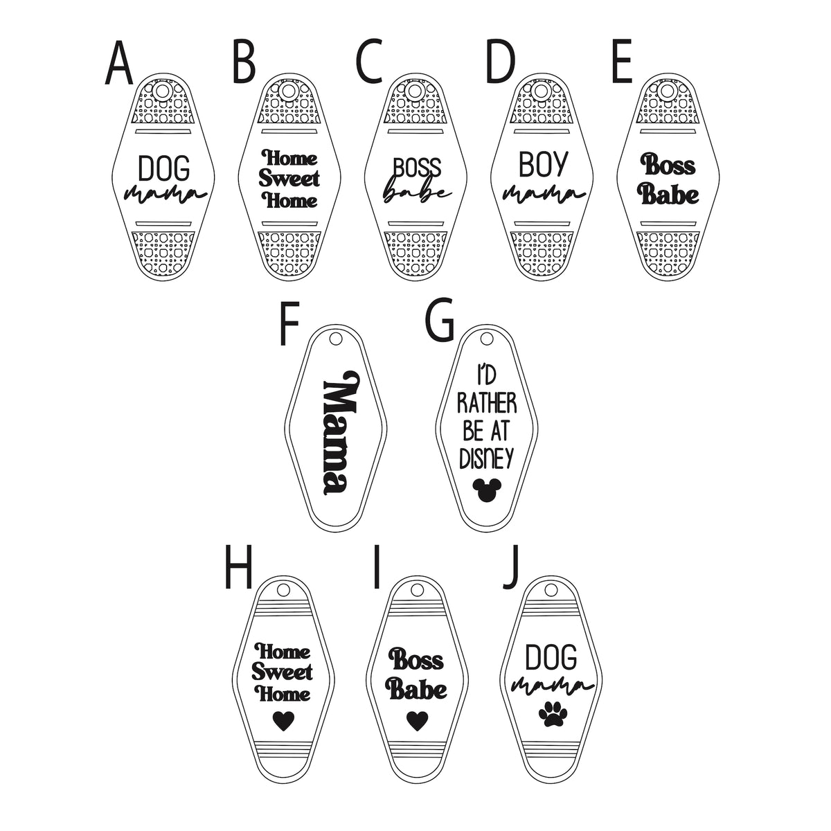 Motel Inspired Keychains